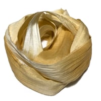 Image 5 of 10YD OMBRE BUTTERSCOTCH  HAND DYED SARI SILK RIBBON/HAND DYED BY COLOR KISSED SILK