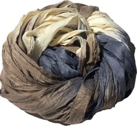 Image 1 of 10YD RAW HIDE HAND DYED SARI SILK RIBBON/HAND DYED BY COLOR KISSED SILK