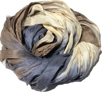 Image 5 of 10YD RAW HIDE HAND DYED SARI SILK RIBBON/HAND DYED BY COLOR KISSED SILK