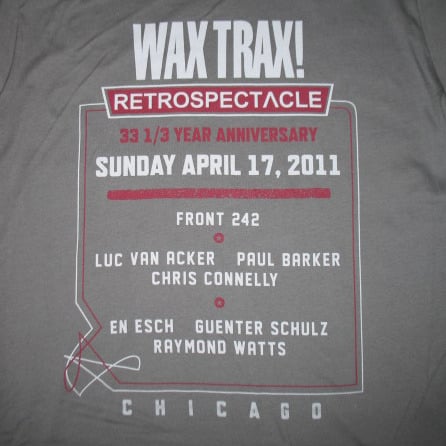 WAX TRAX! RETROSPECTACLE T-SHIRT / Sunday Line-Up-GRAY