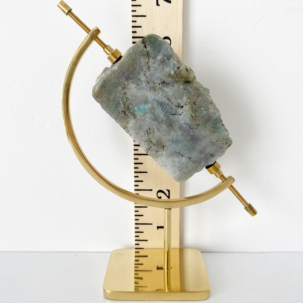 Image of Labradorite no.42 + Brass Arc Stand