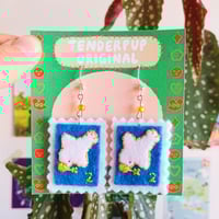 Image 2 of Lucky Dove (Blue) Stamp Earrings