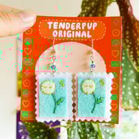 Image 1 of Dandylion (Blue) Stamp Earrings