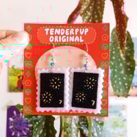 Image 2 of Spring Fireworks Stamp Earrings