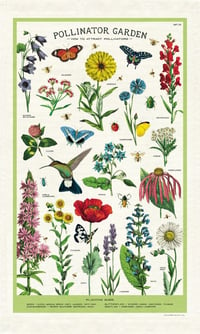 Image 2 of Cavallini & Co. Pollinator Garden Vintage Style Cotton Tea Towel 