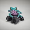 Edge Sculpture "African Frog (Aqua Pink)"
