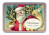 Image 1 of Cavallini & Co. Christmas Santa Vintage Style Glittered Gift Tag Set​​