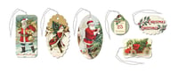 Image 2 of Cavallini & Co. Christmas Santa Vintage Style Glittered Gift Tag Set​​