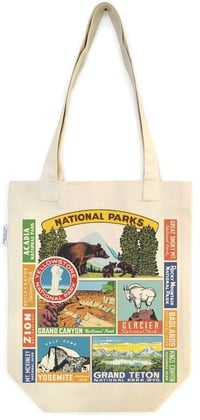 Image 2 of Cavallini & Co. National Parks Vintage Style Canvas Tote Bag