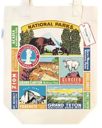 Image 1 of Cavallini & Co. National Parks Vintage Style Canvas Tote Bag