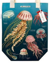 Image 1 of Cavallini & Co. Jellyfish Vintage Style Canvas Tote Bag