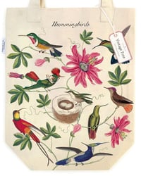 Image 1 of Cavallini & Co. Hummingbirds Vintage Style Canvas Tote Bag