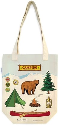 Image 2 of Cavallini & Co. Camping Vintage Style Canvas Tote Bag