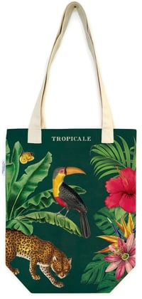 Image 2 of Cavallini & Co. Tropical Vintage Style Canvas Tote Bag