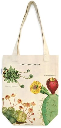 Image 2 of Cavallini & Co. Cacti & Succulents Vintage Style Canvas Tote Bag