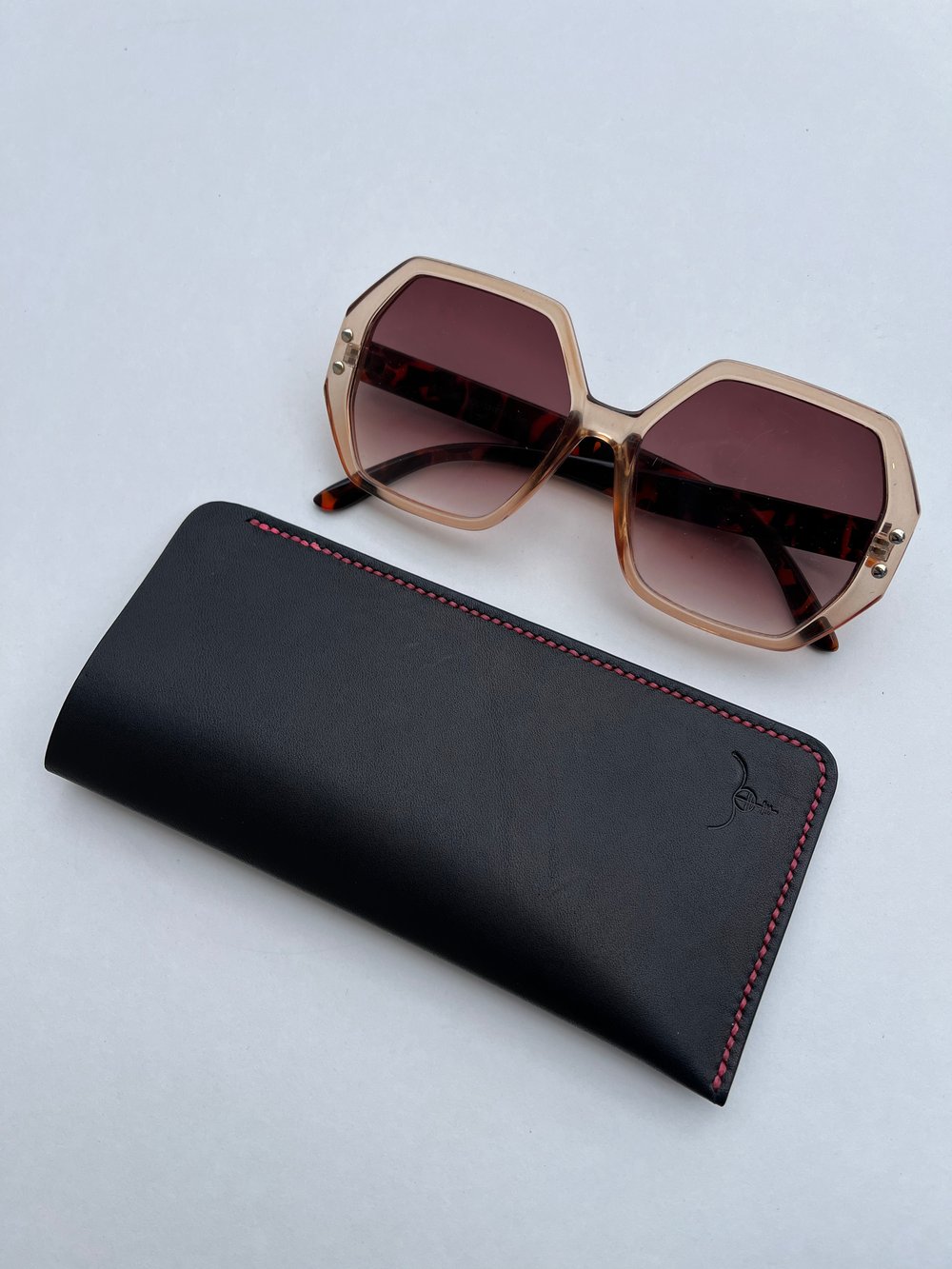 Image of Black Buttero Sunglasses Case (Neon Pink)