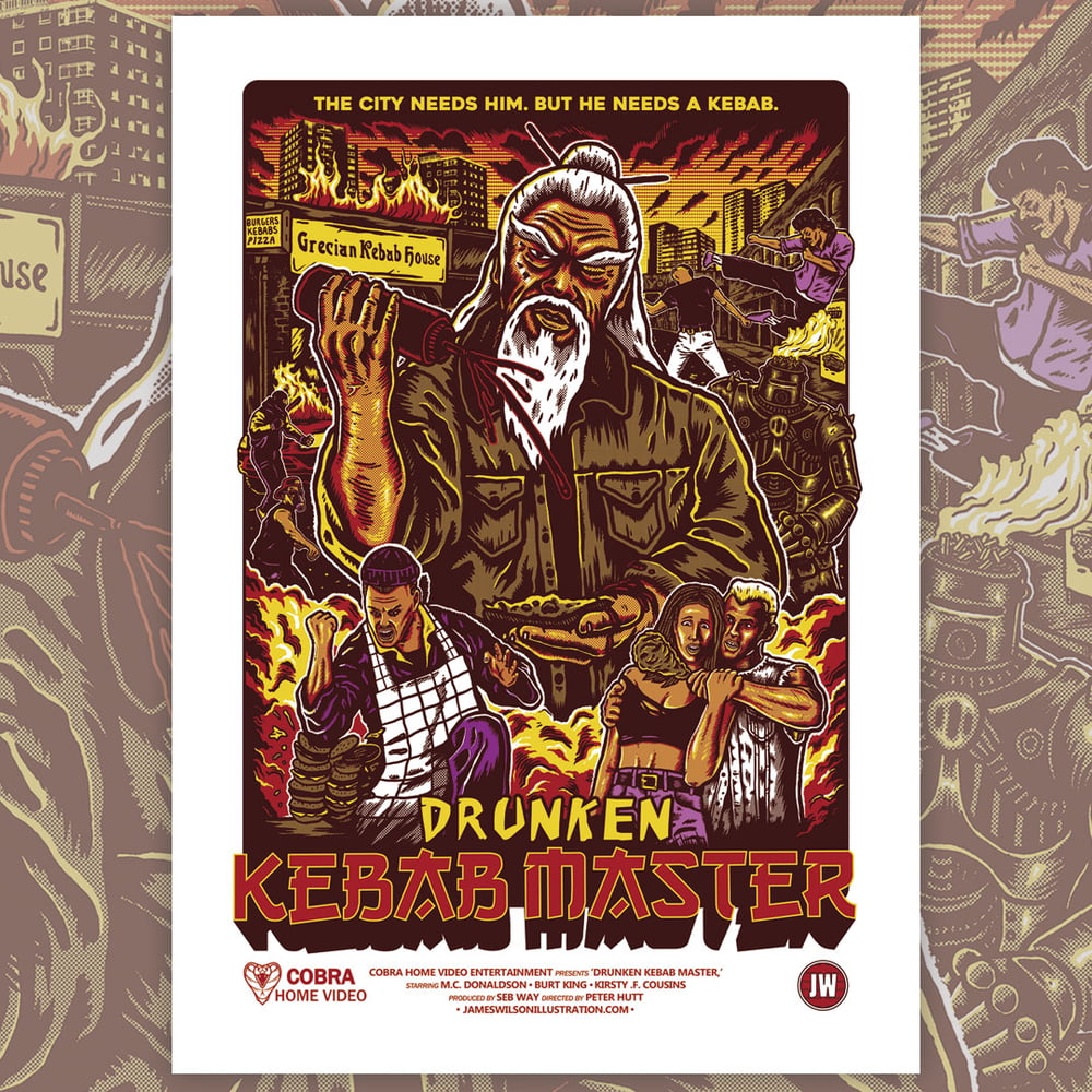 Image of DRUNKEN KEBAB MASTER - A3 digital print