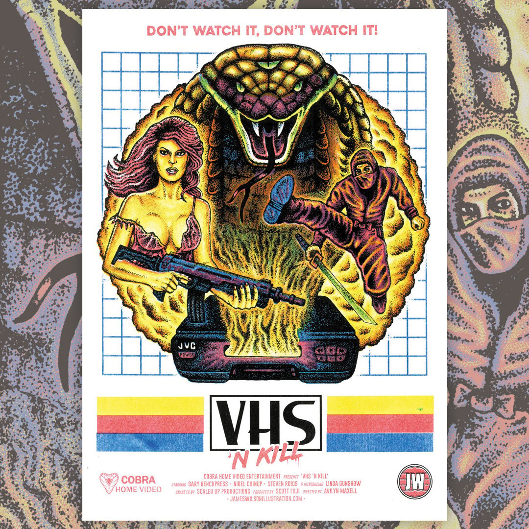Image of VHS 'N KILL - A3 risograph print