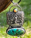 With Open Arms ~ Tree of Life Necklace ~ Hubei Turquoise, Ethiopian Opal, Sterling Silver