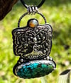 With Open Arms ~ Tree of Life Necklace ~ Hubei Turquoise, Ethiopian Opal, Sterling Silver