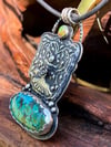 With Open Arms ~ Tree of Life Necklace ~ Hubei Turquoise, Ethiopian Opal, Sterling Silver
