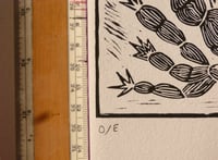 Image 3 of Christmas Cactus Linocut Print