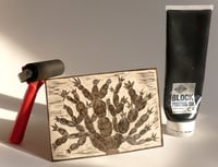 Image 5 of Christmas Cactus Linocut Print