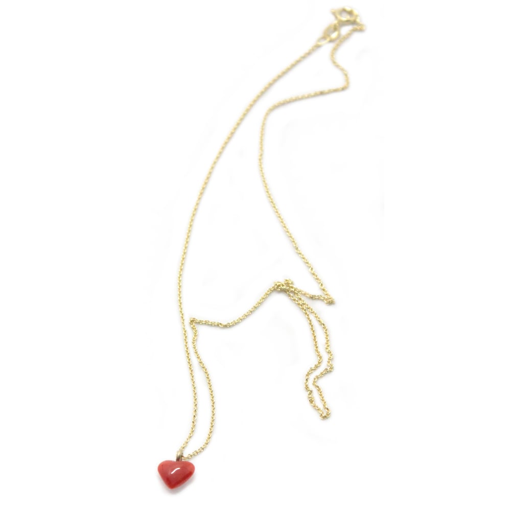 Image of CORAL HEART NECKLACE