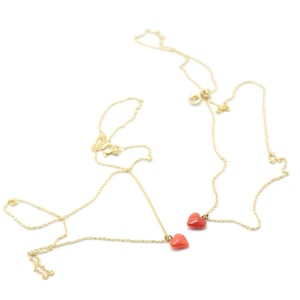 Image of CORAL HEART NECKLACE