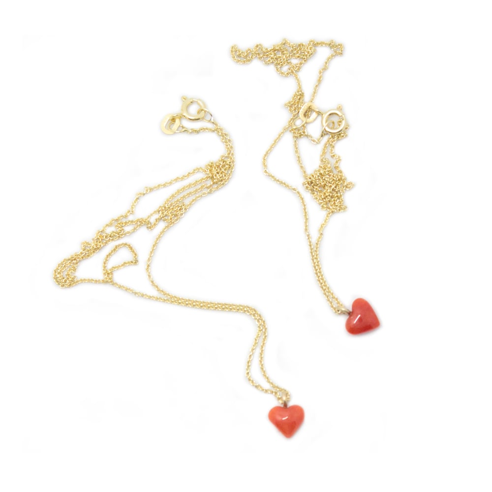 Image of CORAL HEART NECKLACE