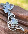 Birth Fairy ~ Sterling Silver Pregnancy Necklace with Soft Bi-Colored Tanzanite
