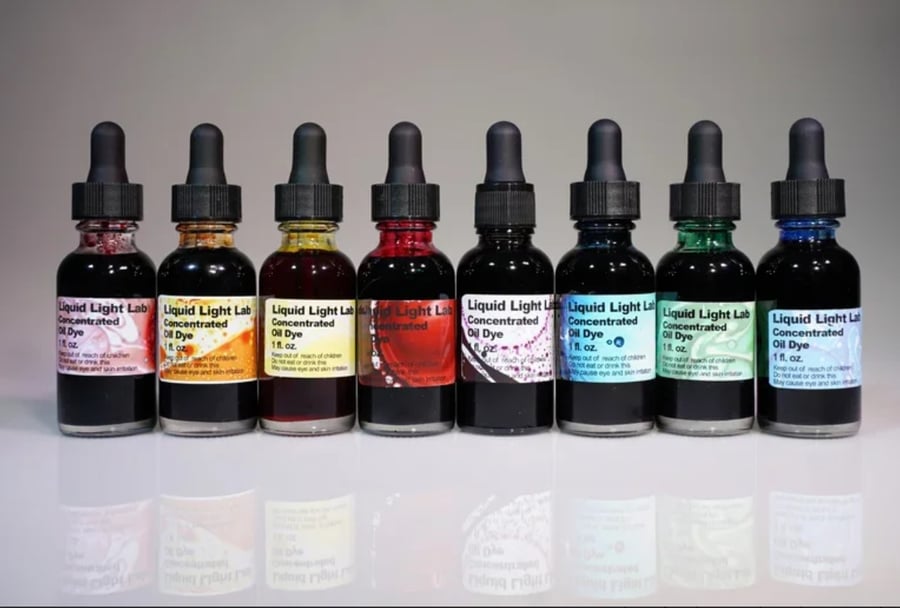 Image of Complete 8 Color Set - 1 Oz. Concentrated Oil Dyes for Liquid Light Shows - $$$ SAVE!!