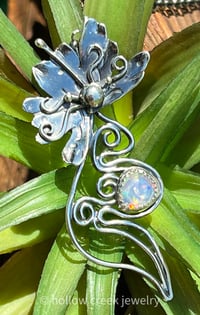 Image 2 of Inner Light  Pregnancy Fairy ~ Sterling Silver Pregnancy Necklace with Flashy Ethiopian Opal