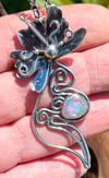 Inner Light  Pregnancy Fairy ~ Sterling Silver Pregnancy Necklace with Flashy Ethiopian Opal