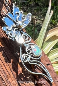 Image 4 of Inner Light  Pregnancy Fairy ~ Sterling Silver Pregnancy Necklace with Flashy Ethiopian Opal