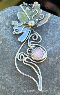 Image 5 of Inner Light  Pregnancy Fairy ~ Sterling Silver Pregnancy Necklace with Flashy Ethiopian Opal