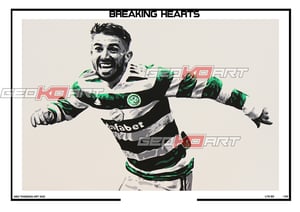 Image of GREG TAYLOR CELTIC FC SIGNED PRINT BREAKING HEARTS
