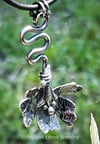 Wandering Vine ~ OOAK Abstract Flower Necklace ~ Sterling Silver