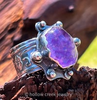 Image 3 of Balancing Act ~ Modern Brutalist  Amethyst Ring, Sterling Silver
