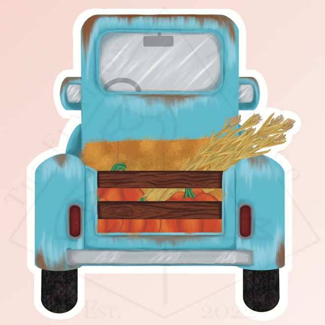 Image of Blue Truck Fall - Sticker