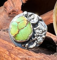 Image 1 of Lily Pad Life ~ Hubei Turquoise and Sterling Silver Frog Ring