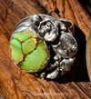 Lily Pad Life ~ Hubei Turquoise and Sterling Silver Frog Ring