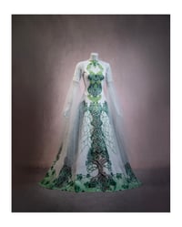 Image 1 of Celtic pagan medieval fantasy elven green wedding dress