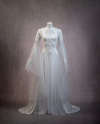 Image 1 of White elven fantasy medieval gothic wedding dress