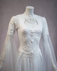 Image 2 of White elven fantasy medieval gothic wedding dress