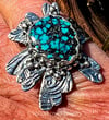 Wild Flower Ring ~ Hubei Turquoise and Sterling Silver Abstract Ring, OOAK Ring