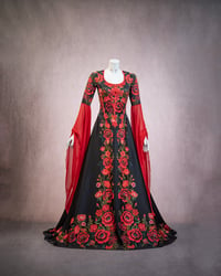 Image 1 of Slavic polish medieval fantasy elven flowers wedding dress