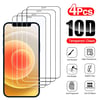 4PCS Full Cover Protective Glass For iPhone 11 12 13 14 Pro Max Screen Protector On iPhone X XR Xs M
