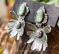 Image 1 of Calyx Collection ~ Mint Kyanite Ear Posts & Ear Jackets, Sterling Silver and Gemstone Ear Jackets