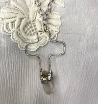 Image 1 of Large Cross With Crystal Point Necklace by Ugly Shyla